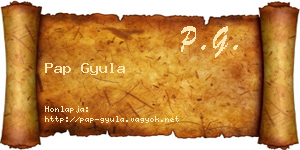 Pap Gyula névjegykártya