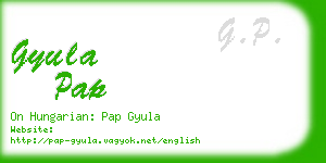 gyula pap business card